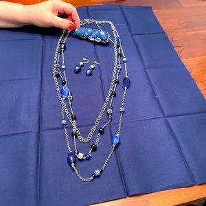 Set earrings necklace and bracelet.